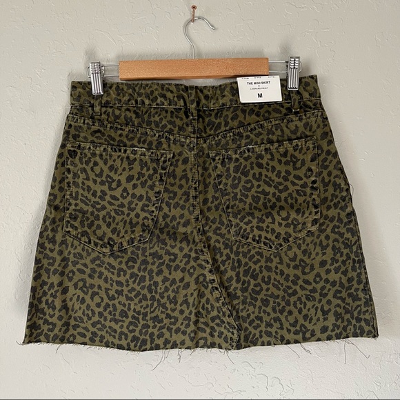 NWT Zara Leopard Print Mini Skirt Green M - Picture 5 of 15